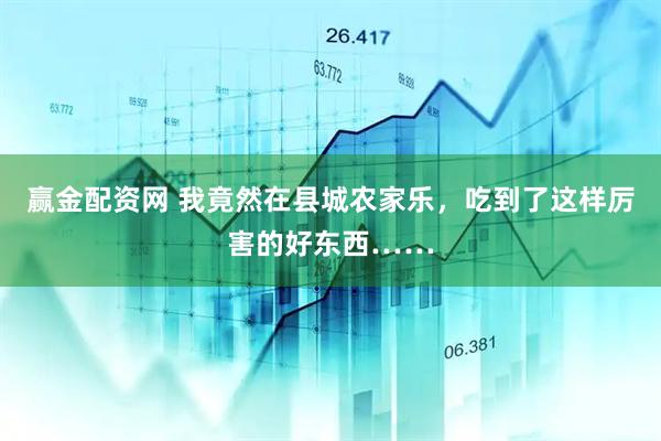 赢金配资网 我竟然在县城农家乐，吃到了这样厉害的好东西……
